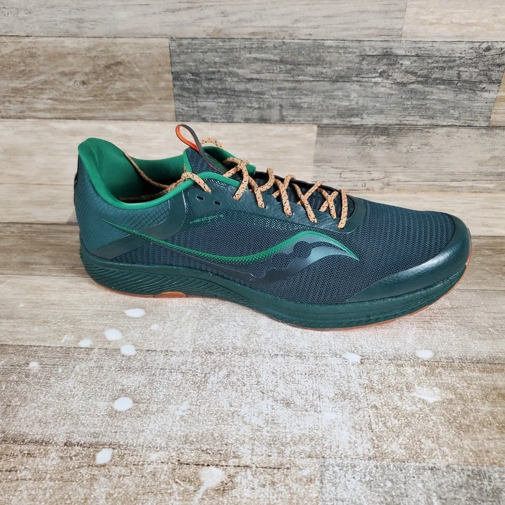 Saucony Shamrock Freedom 5 Mens Shoes Sz 15 Snake Green Lace Up Low Top Sneakers